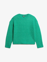 Superdry Drop Kick Green Twist Brushed Crew Neck Jumper - Image 4 of 6