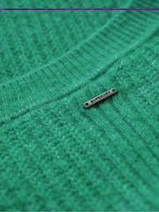 Superdry Drop Kick Green Twist Brushed Crew Neck Jumper - Image 6 of 6
