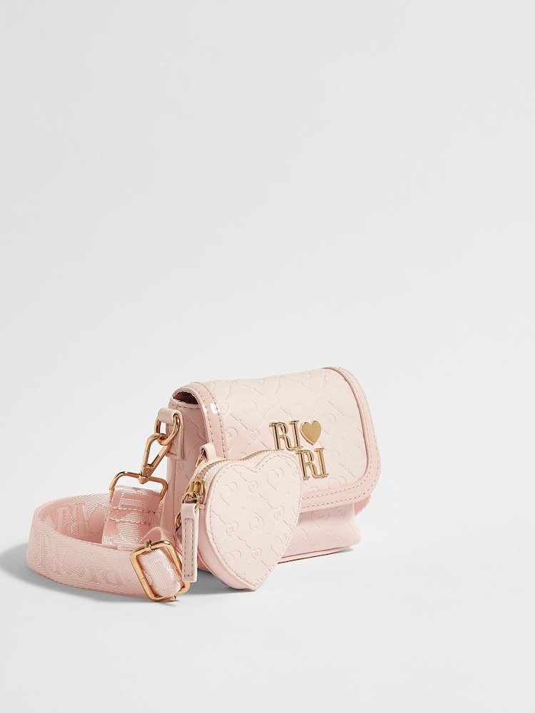 River Island Pink Monogram Kendal Cross-Body Bag - Image 1 of 4