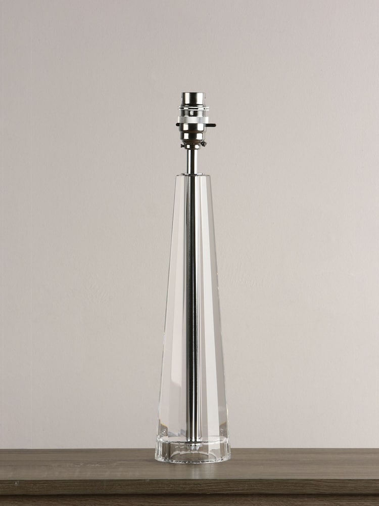 Laura Ashley Clear Blake Cut Glass Crystal Obeliskl Table Medium Lamp Base - Image 1 of 5