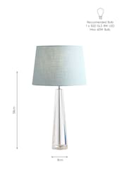 Laura Ashley Clear Blake Cut Glass Crystal Obeliskl Table Medium Lamp Base - Image 5 of 5