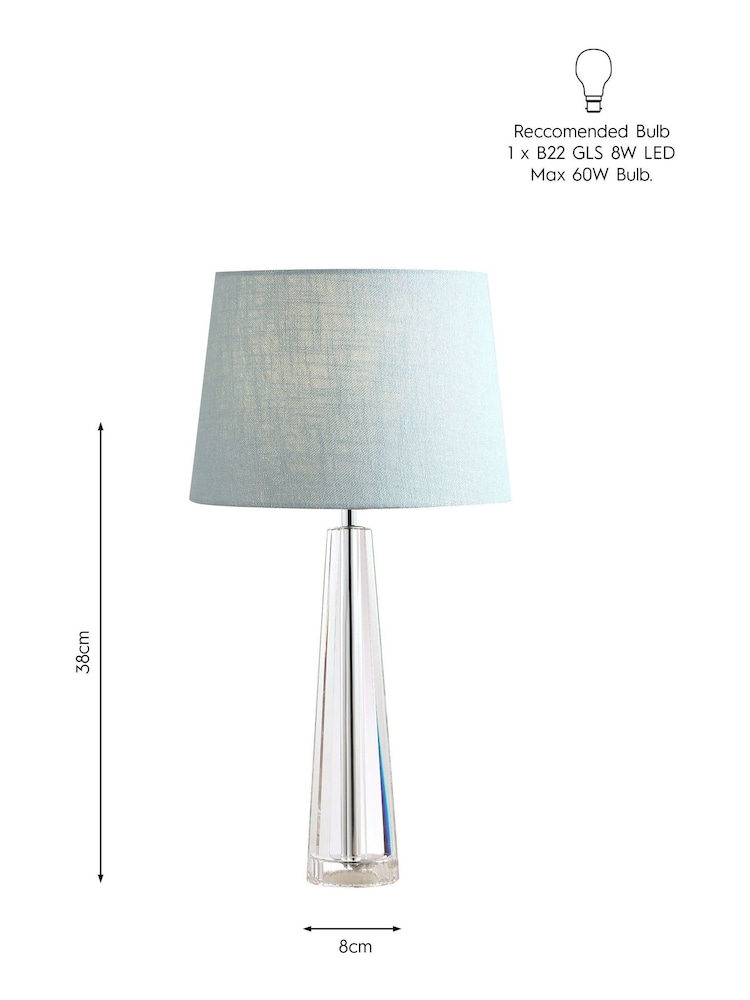 Laura Ashley Clear Blake Cut Glass Crystal Obeliskl Table Medium Lamp Base - Image 5 of 5