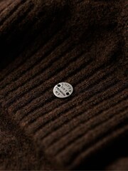 Superdry Dark Brown Twist Cable Roll Neck Jumper - Image 6 of 6