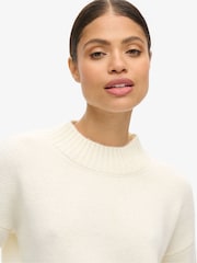 Superdry Bright White Essential Mock Neck Jumper - Image 3 of 7