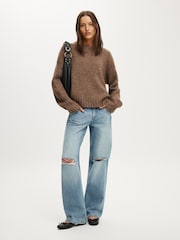 Cotton On Light Brown Luxe Crew Neck Jumper - Image 1 of 4