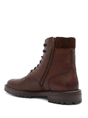 Jones Bootmaker Chestnut Brown Dalmazio Leather Lace Up Boots - Image 4 of 6