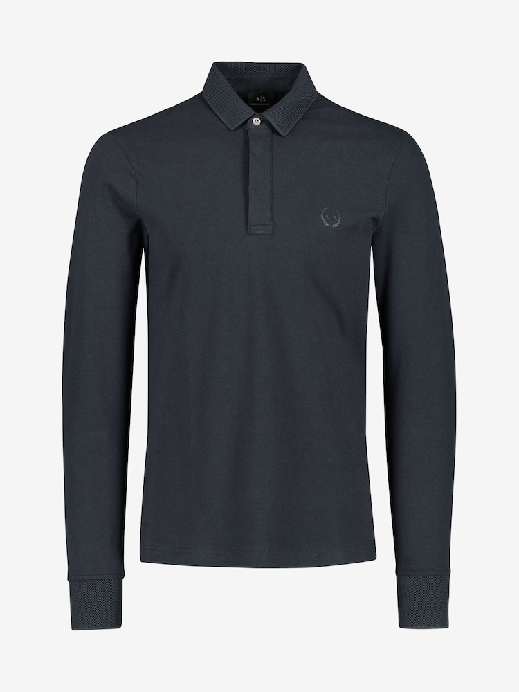 Armani Exchange Long Sleeve Polo Shirt - Image 6 of 6