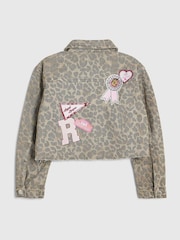 River Island Leopard badged jeansjacka - Bild 2 av 4