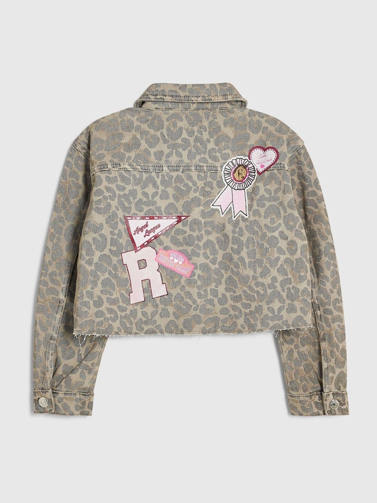River Island Leopard badged jeansjacka - Bild 2 av 4