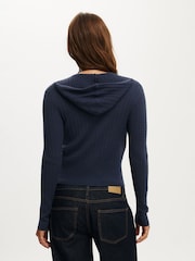 Cotton On Blue Everfine Hooded Knit Cardigan - Image 3 of 4