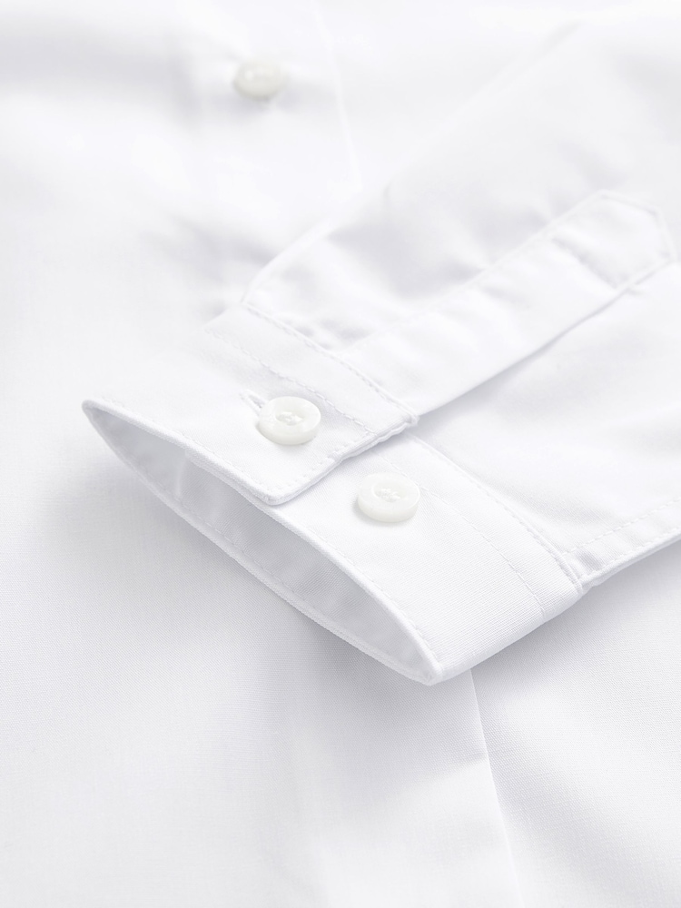White Plus Fit 2 Pack Long Sleeve Formal School Shirts (3-18yrs) - Image 7 of 7 White Plus Fit 2 Pack Long Sleeve Formal School Shirts (3-18yrs) - Image 7 of 7