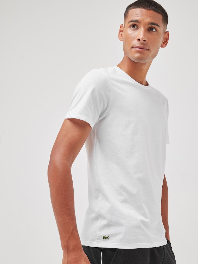 Alb - Set Lacoste 100% Cotton Tricou 3 - Image 3 of 8