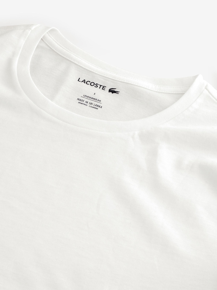 Alb - Set Lacoste 100% Cotton Tricou 3 - Image 7 of 8
