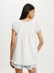 Cotton On White Eliza Babydoll Tunic Top - Image 3 of 4