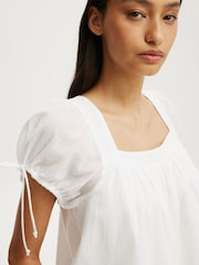 Cotton On White Eliza Babydoll Tunic Top - Image 4 of 4