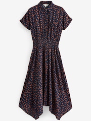Apricot Blue & Orange Painterly Dot Smock Midi Dress - Image 6 of 6