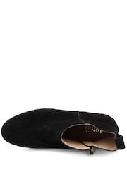 Jones Bootmaker Black Suede Memento Leather Wedge Heel Ankle Boots - Image 5 of 6