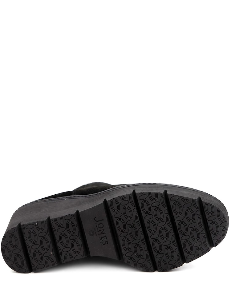 Jones Bootmaker Black Suede Memento Leather Wedge Heel Ankle Boots - Image 6 of 6 Jones Bootmaker Black Suede Memento Leather Wedge Heel Ankle Boots - Image 6 of 6