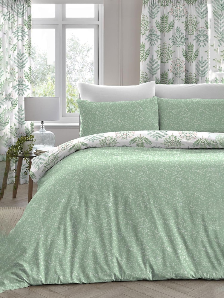 D&D Green Emily Duvet Cover and Pillowcase Set - Image 2 of 2