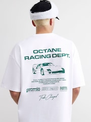 River Island White Octane Racing Print T-Shirt - Image 1 of 4