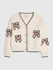 River Island 3D Cardigan à carreaux et nœud - Image 1 de 4