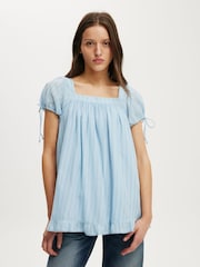 Cotton On Blue Eliza Babydoll Tunic Top - Image 2 of 4