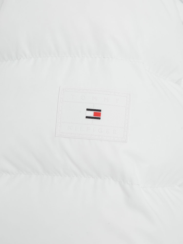 Tommy Hilfiger White Girls Essential Down Faux Fur Hood Jacket - Image 6 of 6