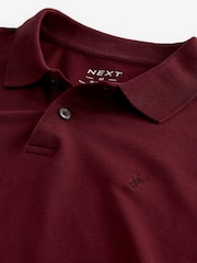 Red Burgundy Slim Fit Short Sleeve Pique Polo Shirt - Image 7 of 8