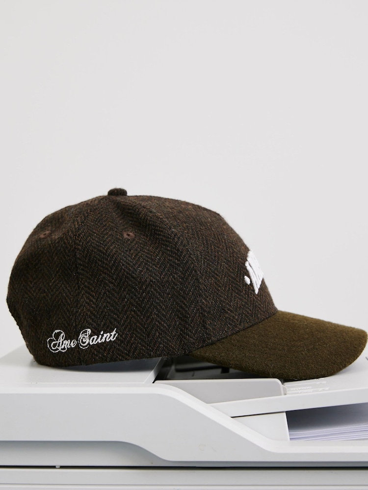 River Island Green Herringbone Cap - Image 2 of 3