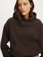 Cotton On Brown Boxy Fleece Hoodie - Image 3 of 4