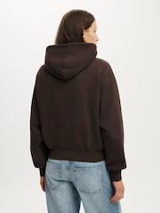 Cotton On Brown Boxy Fleece Hoodie - Image 4 of 4