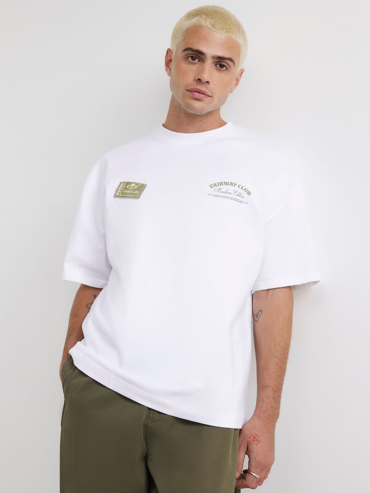 River Island White Fairway Club Graphic T-Shirt - Image 1 of 4
