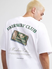 River Island White Fairway Club Graphic T-Shirt - Image 3 of 4