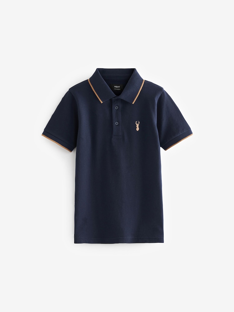 Blue Navy Short Sleeve Polo Shirt (3-16yrs) - Image 1 of 1