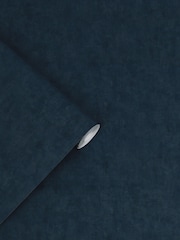 Laura Ashley Midnight Seaspray Blue Plain Textured 10M Wallpaper - Image 2 of 4