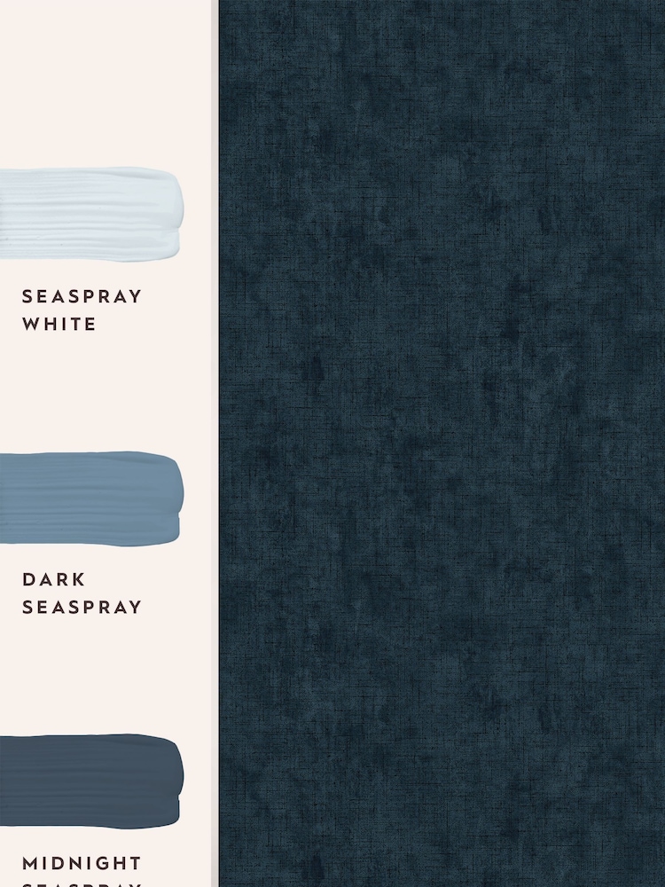 Laura Ashley Midnight Seaspray Blue Plain Textured 10M Wallpaper - Image 4 of 4