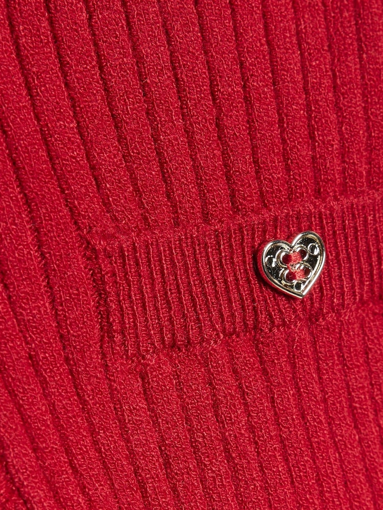 River Island Red Faux Fur Collar Cardigan & Leggings Set - Image 5 of 5 River Island Red Faux Fur Collar Cardigan & Leggings Set - Image 5 of 5
