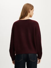 Cotton On Red Softest Luxe Slouchy V-Neck Knit Jumper - Image 3 of 6