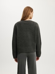 Cotton On Black/Grey Luxe Crew Jumper - Image 3 of 4