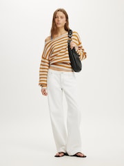 Cotton On Yellow Softest Luxe Off Shoulder Knitwear Jumper - Image 1 of 4