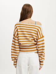 Cotton On Yellow Softest Luxe Off Shoulder Knitwear Jumper - Image 2 of 4