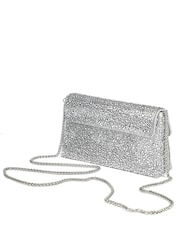 Jones Bootmaker Silver Vertigo Touch Fasten Embellished Clutch Bag - Image 3 of 4