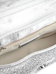 Jones Bootmaker Silver Vertigo Touch Fasten Embellished Clutch Bag - Image 4 of 4