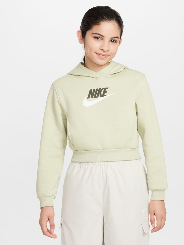 Hellgrün - Nike Club Cropped-Kapuzensweatshirt aus Fleece - Bild 1 von 6 Hellgrün - Nike Club Cropped-Kapuzensweatshirt aus Fleece - Bild 1 von 6