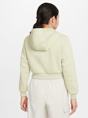 Hellgrün - Nike Club Cropped-Kapuzensweatshirt aus Fleece - Bild 2 von 6