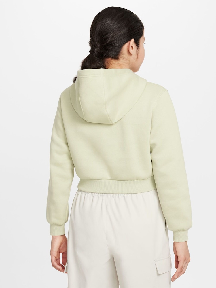 Hellgrün - Nike Club Cropped-Kapuzensweatshirt aus Fleece - Bild 2 von 6 Hellgrün - Nike Club Cropped-Kapuzensweatshirt aus Fleece - Bild 2 von 6
