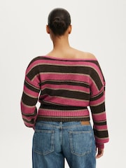 Cotton On Purple Softest Luxe Off Shoulder Knitwear Jumper - Image 3 of 4