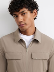 River Island Natural Muscle Fit Shacket - Image 3 of 4