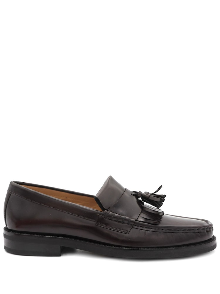 Jones Bootmaker Red Quavon Leather Tasselled Loafers - Image 2 of 6