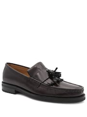 Jones Bootmaker Red Quavon Leather Tasselled Loafers - Image 3 of 6